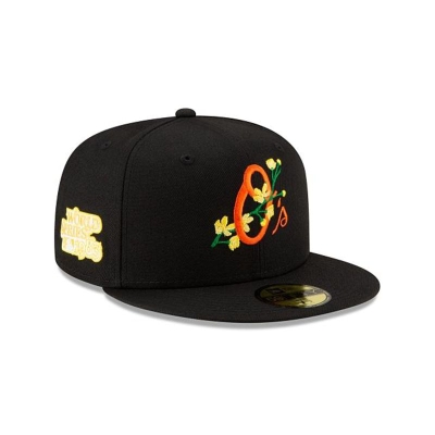 Baltimore Orioles Gorra | New Era MLB Side Patch Bloom 59fifty Fitted Cap Mexico - Negros